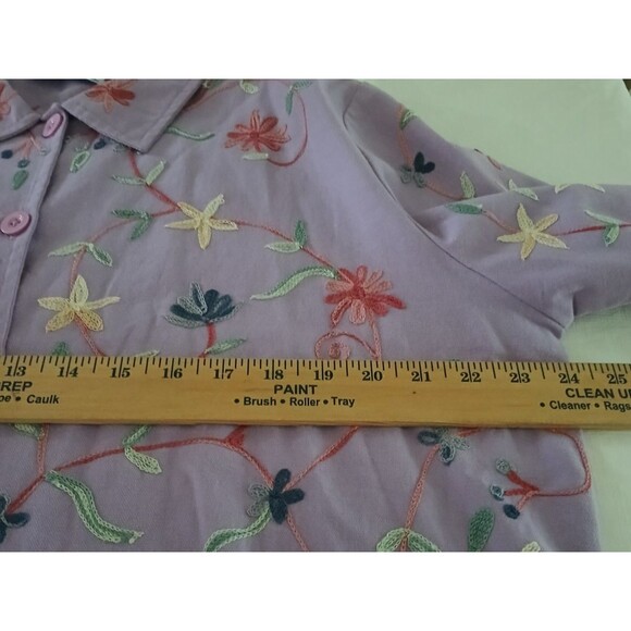 BEA Classics XL Floral Embroidered Long Sleeve Top 100% Cotton Country Cowgirl - Picture 12 of 12